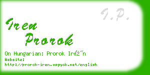 iren prorok business card